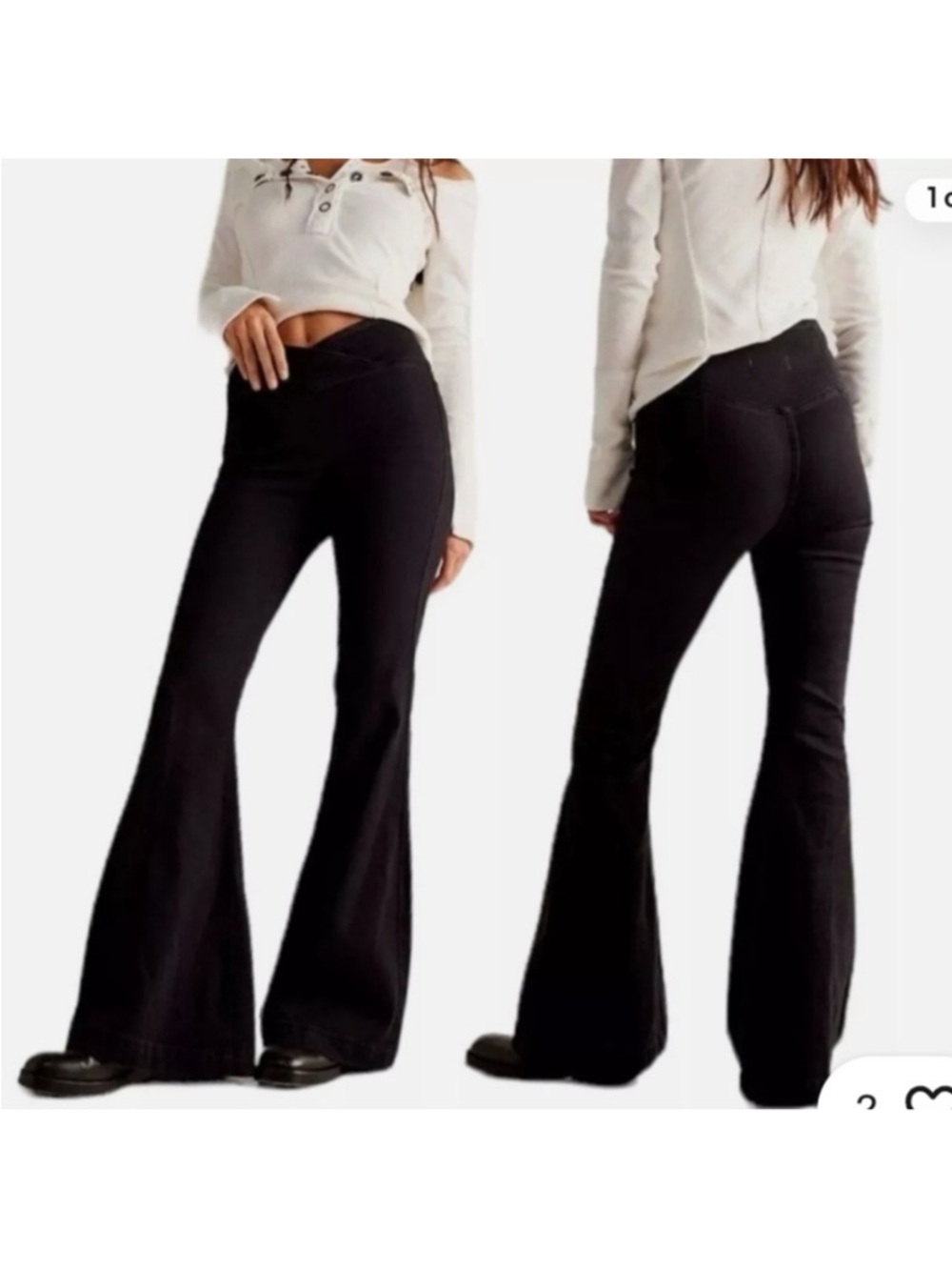 We The Free People Venice Beach Flare Bell Bottom Black Jean